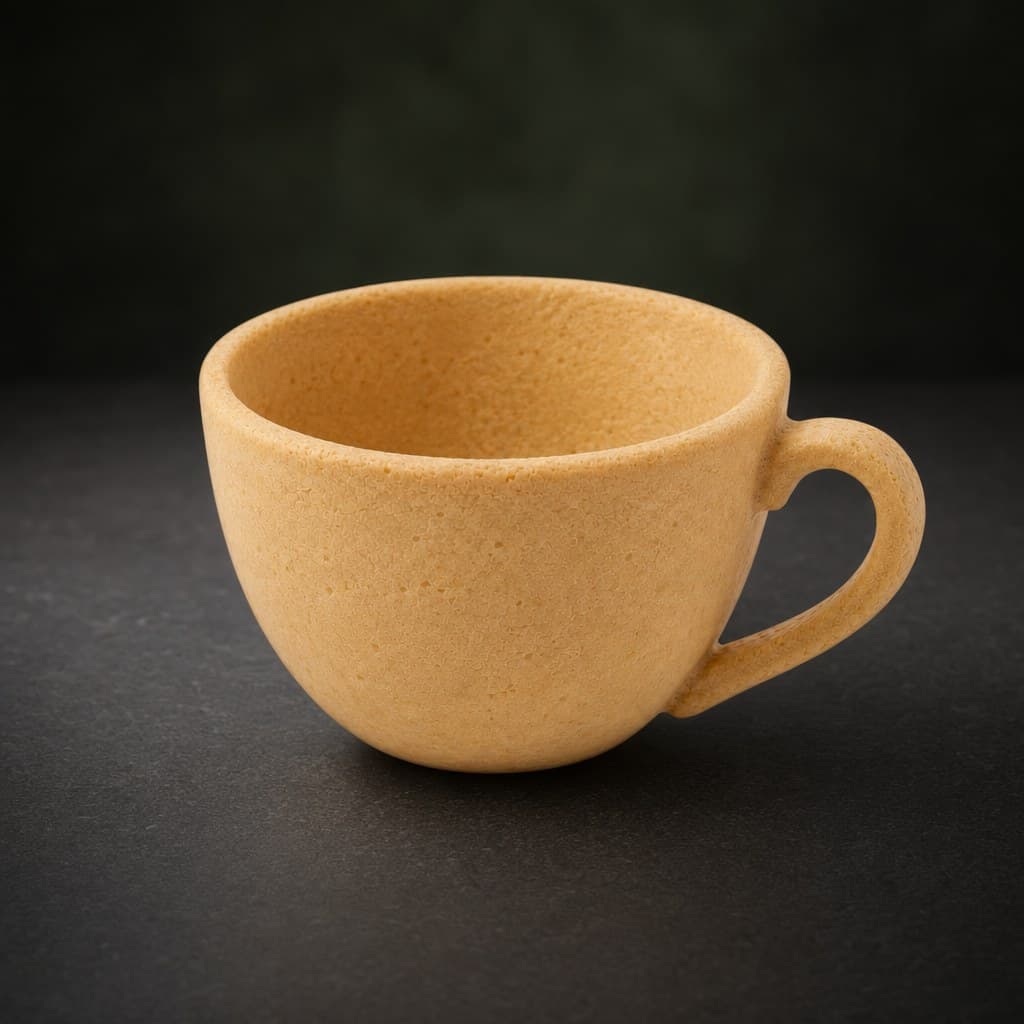 Taza baja comestible Ecotaza con asa